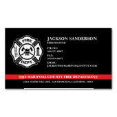 Aangepaste brandweer brandweer rode lijn Logo Magnetisch Visitekaartje (Voorkant)