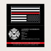 Aangepaste brandweer brandweer rode lijn Logo Visitekaartje (Buitenkant ongevouwen)