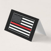 Aangepaste brandweer brandweer rode lijn Logo Visitekaartje (Achterkant)