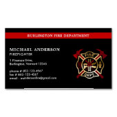 Aangepaste brandweer Logo Moderne brandweerman Magnetisch Visitekaartje (Voorkant)