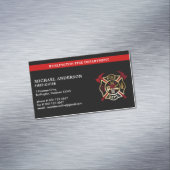 Aangepaste brandweer Logo Moderne brandweerman Magnetisch Visitekaartje (Voorbeeld)