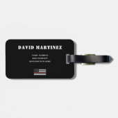 Aangepaste brandweerdienst met dunne rode lijn bagagelabel (Achterkant horizontaal)