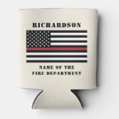 Aangepaste brandweerdienst met dunne rode lijn blikjeskoeler (Voorkant)