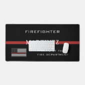 Aangepaste brandweerdienst met dunne rode lijn bureaumat (Keyboard & Muis)