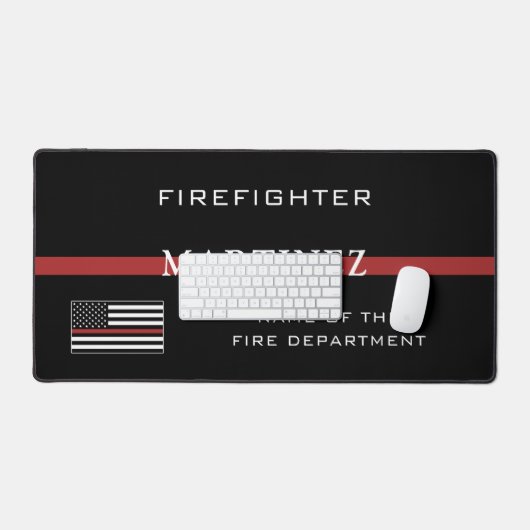 Aangepaste brandweerdienst met dunne rode lijn bureaumat (Keyboard & Muis)
