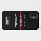 Aangepaste brandweerdienst met dunne rode lijn Case-Mate iPhone case (Achterkant (horizontaal))