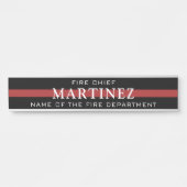 Aangepaste brandweerdienst met dunne rode lijn deurbordje (Voorkant)