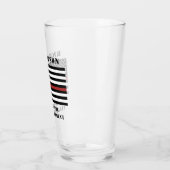 Aangepaste brandweerdienst met dunne rode lijn glas (Links)