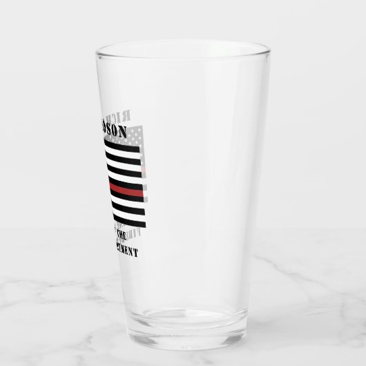 Aangepaste brandweerdienst met dunne rode lijn glas (Links)