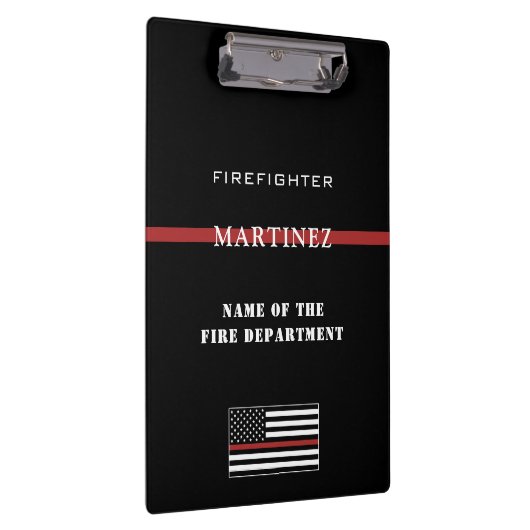 Aangepaste brandweerdienst met dunne rode lijn klembord (Rechts)