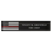 Aangepaste brandweerdienst met dunne rode lijn naambordje (Voorkant)