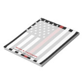 Aangepaste brandweerdienst met dunne rode lijn notitieblok (Linkerzijde)