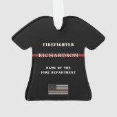 Aangepaste brandweerdienst met dunne rode lijn ornament (achterkant)