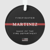 Aangepaste brandweerdienst met dunne rode lijn ornament (achterkant)