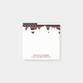 Aangepaste brandweerdienst met dunne rode lijn post-it® notes (Voorkant)