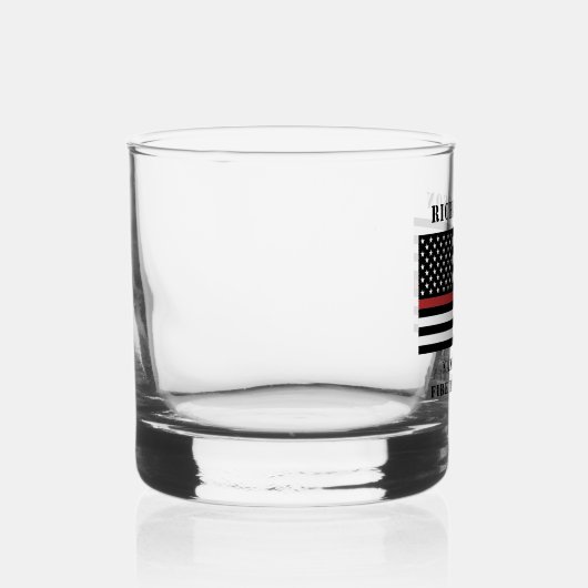 Aangepaste brandweerdienst met dunne rode lijn whisky glas (Rechts)