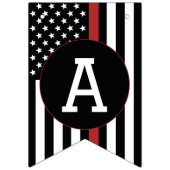 Aangepaste brandweerdienst met rode lijn vlaggetjes (Tweede vlag)