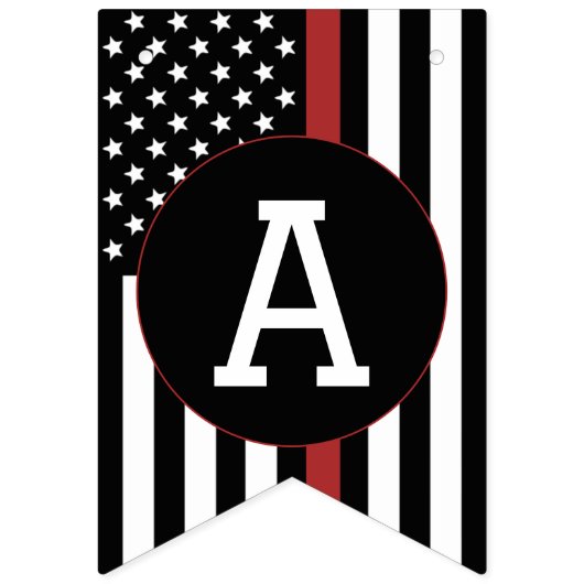 Aangepaste brandweerdienst met rode lijn vlaggetjes (Tweede vlag)