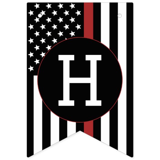 Aangepaste brandweerdienst met rode lijn vlaggetjes (Eerste vlag)