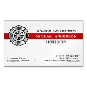 Aangepaste brandweerkazerne Red Line Logo Magnetisch Visitekaartje (Voorkant)