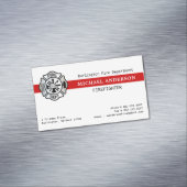 Aangepaste brandweerkazerne Red Line Logo Magnetisch Visitekaartje (Voorbeeld)