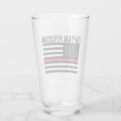 Aangepaste brandweerlieden met rode lijn vlag glas (Achterkant)