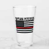 Aangepaste brandweerlieden met rode lijn vlag glas (Voorkant)