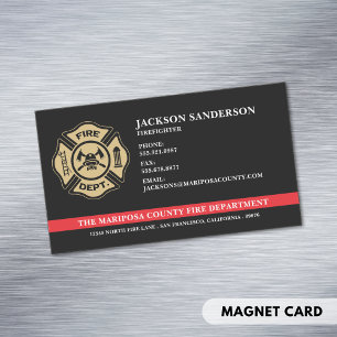 Aangepaste brandweerman brandweerman Logo Magnetisch Visitekaartje