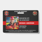 Aangepaste brandweerman foto brandweer ID kaart Badge (Voorzijde)