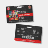Aangepaste brandweerman foto brandweer ID kaart Badge (Voor- en achterkant)