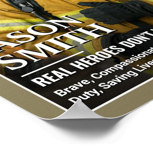 Aangepaste Brandweerman Gift Fireman Magazine Hoes Poster (Hoek)