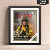 Aangepaste Brandweerman Gift Fireman Magazine Hoes Poster