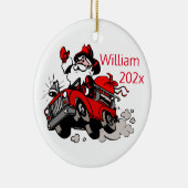 Aangepaste brandweerman keramisch ornament (Rechts)