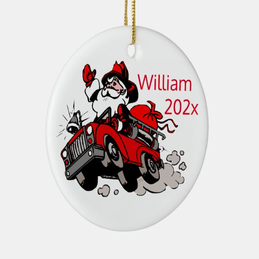 Aangepaste brandweerman keramisch ornament (Rechts)