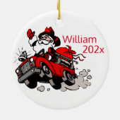 Aangepaste brandweerman keramisch ornament (Achterkant)