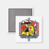 Aangepaste brandweerman magneet (Voorkant / Achterkant)