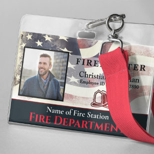 Aangepaste brandweerman Naam ID Kaart Badge