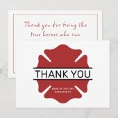 Aangepaste brandweerman rood Logo symbool Bedankkaart (Voorkant / Achterkant)