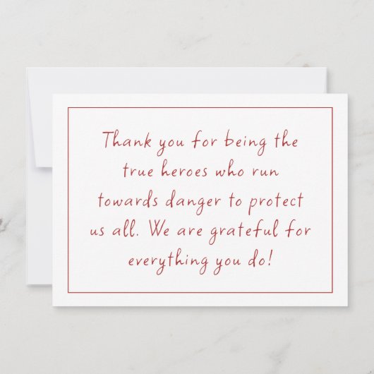 Aangepaste brandweerman rood Logo symbool Bedankkaart (Achterkant)