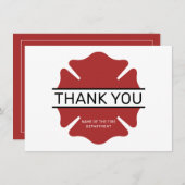 Aangepaste brandweerman rood Logo symbool Bedankkaart (Voorkant / Achterkant)