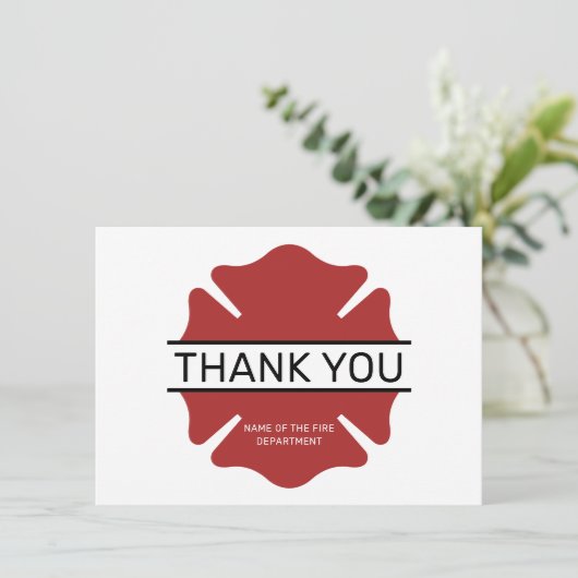 Aangepaste brandweerman rood Logo symbool Bedankkaart (Staand voorkant)
