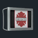 Aangepaste brandweerman rood Logo symbool Gesp<br><div class="desc">Gepersonaliseerde Brandweerman Rode Logo Symbool Brandweer Redding Cadeaus!</div>