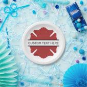 Aangepaste brandweerman rood Logo symbool Papieren Bordje (Feest)