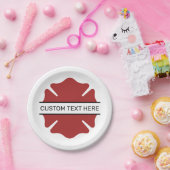 Aangepaste brandweerman rood Logo symbool Papieren Bordje (Feest)