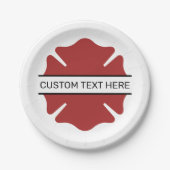 Aangepaste brandweerman rood Logo symbool Papieren Bordje (Voorkant)