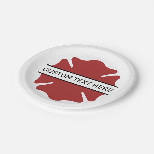 Aangepaste brandweerman rood Logo symbool Papieren Bordje (Gekanteld)
