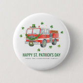 Aangepaste brandweerman St. Patrick's Day brandwee Ronde Button 5,7 Cm (Voorkant)
