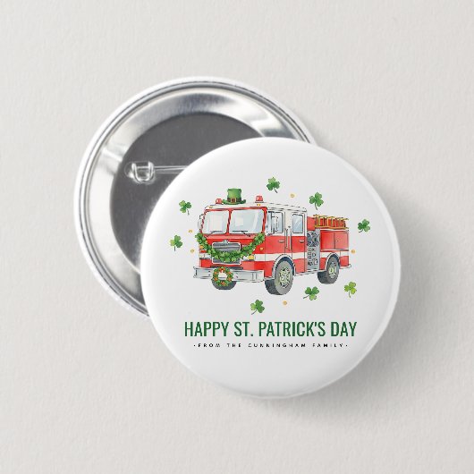 Aangepaste brandweerman St. Patrick's Day brandwee Ronde Button 5,7 Cm (Voorkant /achterkant)