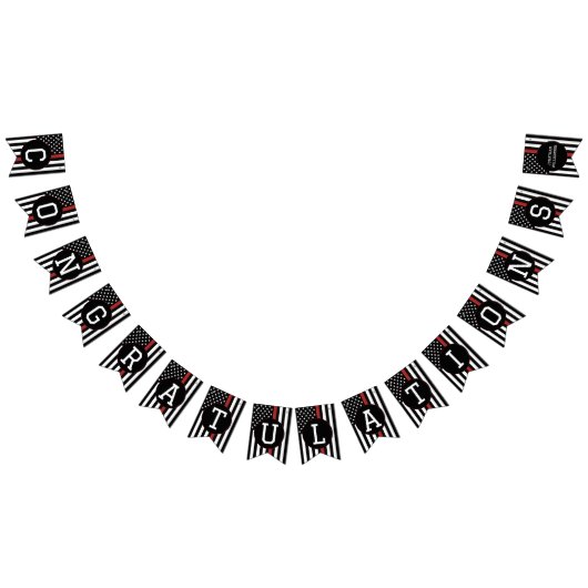 Aangepaste brandweerman Thin Red Line Gefeliciteer Vlaggetjes (Alle)