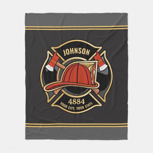 Aangepaste brandweerpost brandweerpost fleece deken (Voorkant)